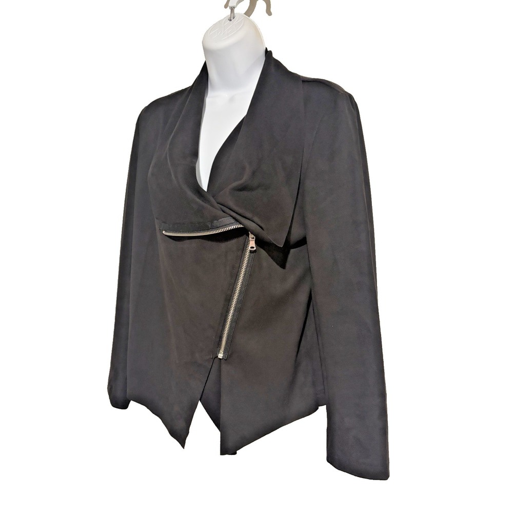 Philosophy Republic Clothing Black Faux Suede Moto Jacket~M~ Asymmetrical  Zip